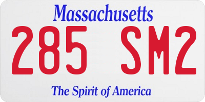 MA license plate 285SM2