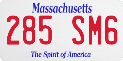 MA license plate 285SM6