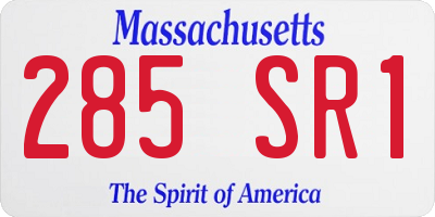 MA license plate 285SR1