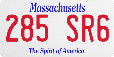 MA license plate 285SR6