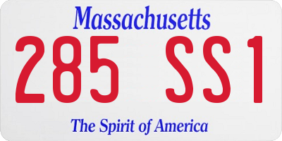 MA license plate 285SS1