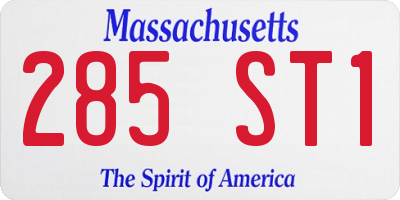 MA license plate 285ST1