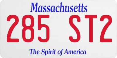 MA license plate 285ST2