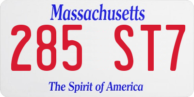 MA license plate 285ST7