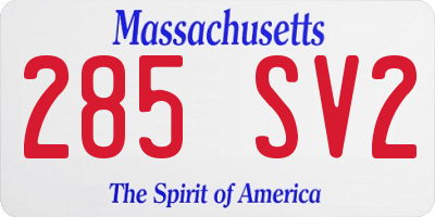 MA license plate 285SV2