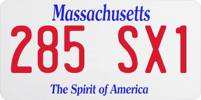 MA license plate 285SX1