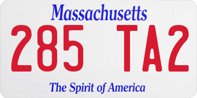MA license plate 285TA2