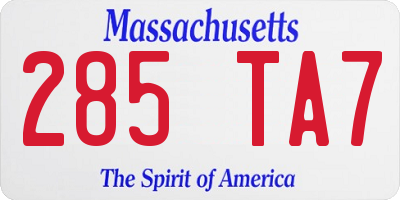 MA license plate 285TA7