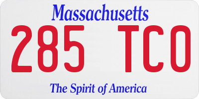 MA license plate 285TC0