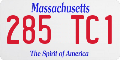 MA license plate 285TC1