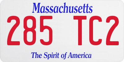 MA license plate 285TC2