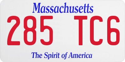 MA license plate 285TC6