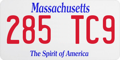 MA license plate 285TC9