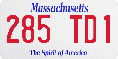 MA license plate 285TD1