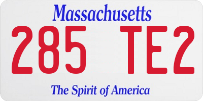 MA license plate 285TE2