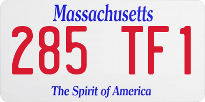 MA license plate 285TF1