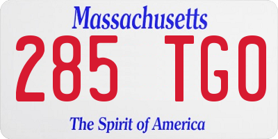 MA license plate 285TG0