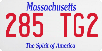 MA license plate 285TG2