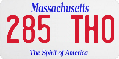 MA license plate 285TH0