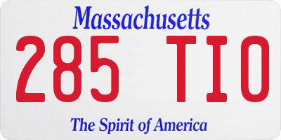 MA license plate 285TI0