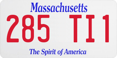 MA license plate 285TI1