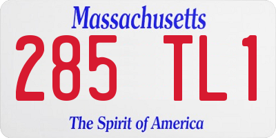 MA license plate 285TL1