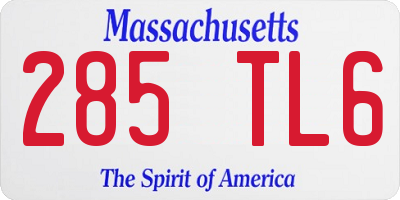 MA license plate 285TL6