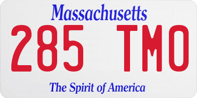 MA license plate 285TM0
