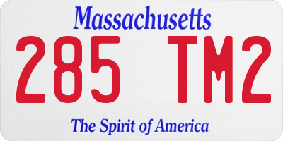 MA license plate 285TM2
