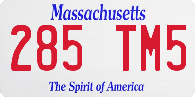 MA license plate 285TM5