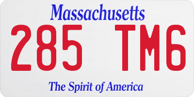 MA license plate 285TM6