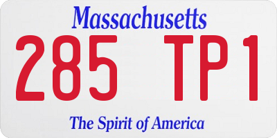 MA license plate 285TP1