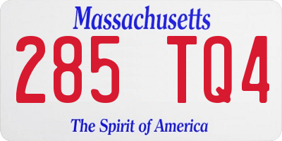 MA license plate 285TQ4