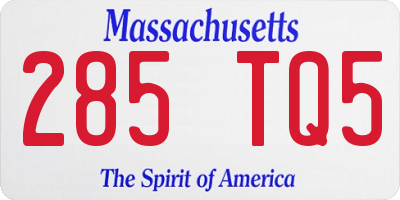 MA license plate 285TQ5