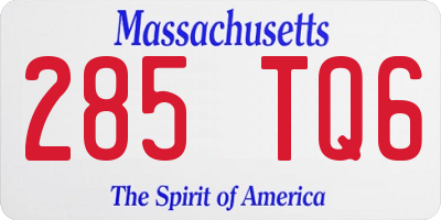 MA license plate 285TQ6