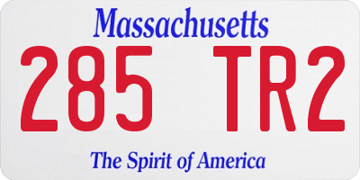 MA license plate 285TR2