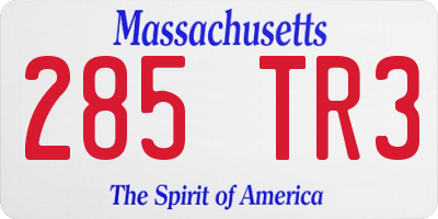 MA license plate 285TR3