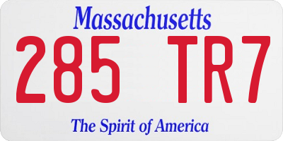 MA license plate 285TR7