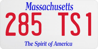 MA license plate 285TS1