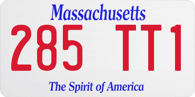 MA license plate 285TT1