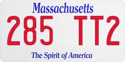 MA license plate 285TT2