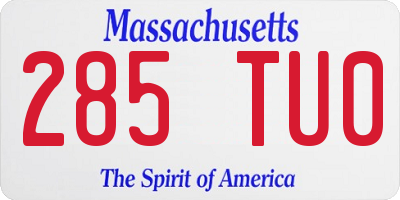 MA license plate 285TU0