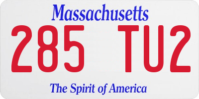 MA license plate 285TU2