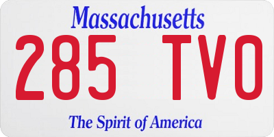 MA license plate 285TV0