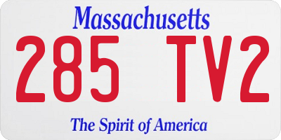 MA license plate 285TV2