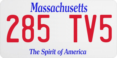 MA license plate 285TV5