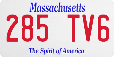 MA license plate 285TV6