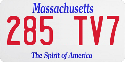 MA license plate 285TV7