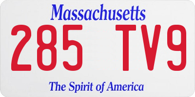 MA license plate 285TV9
