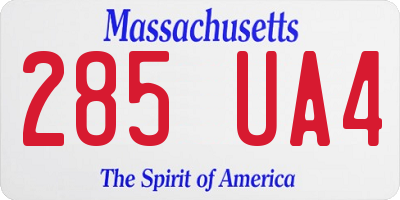 MA license plate 285UA4